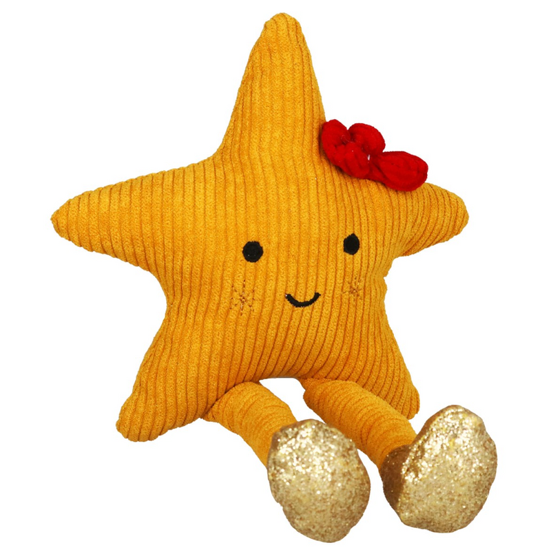 Yellow Star with Red Bow Shelf Sitter