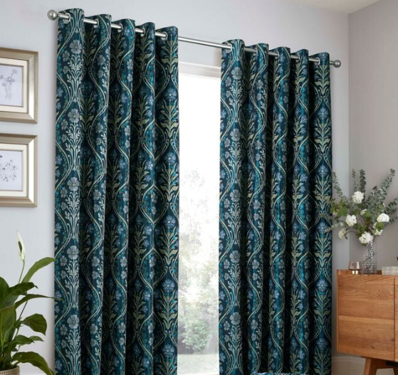 Estelle Readymade Eyelet Curtains - Navy