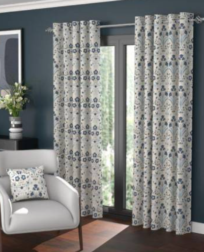 Riley Readymade Eyelet Curtains - Marine