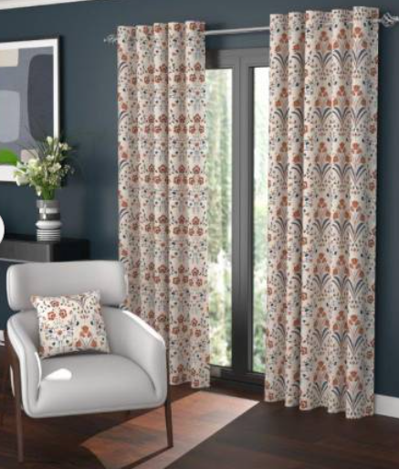 Riley Readymade Eyelet Curtains - Russet