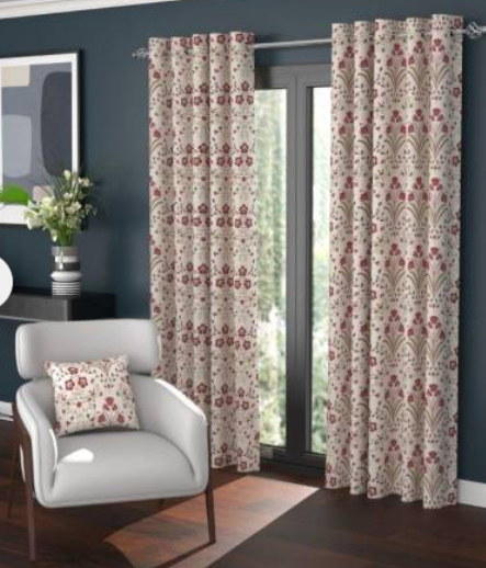 Riley Readymade Eyelet Curtains - Raspberry
