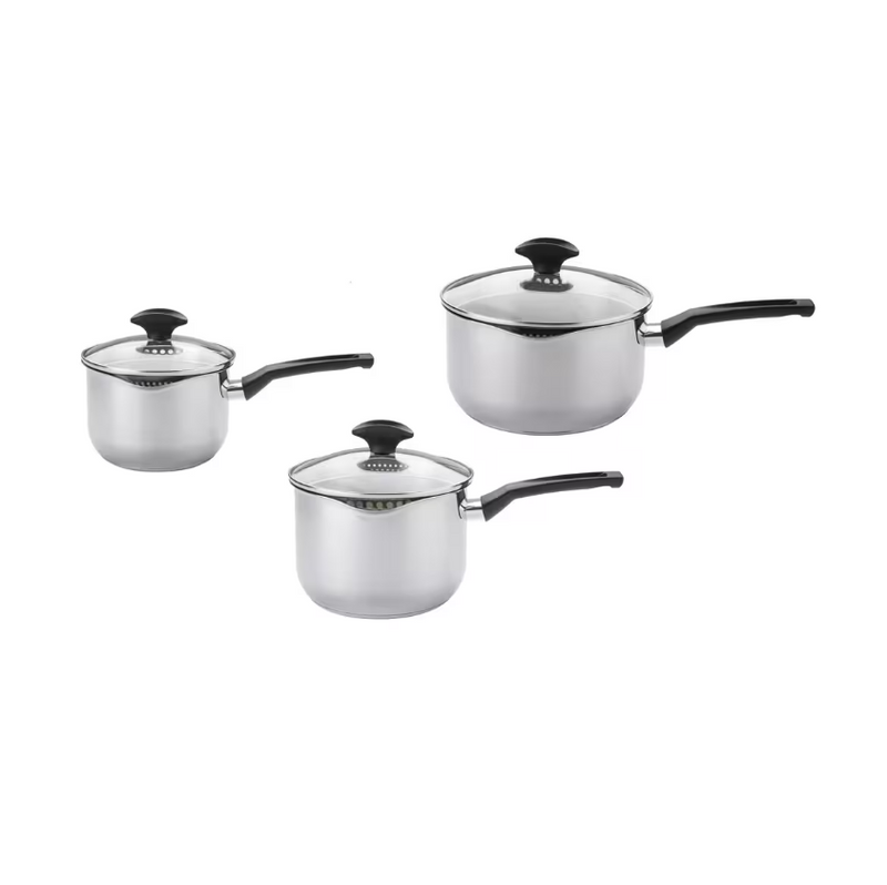 Cook & Strain 3 Piece Saucepan Set