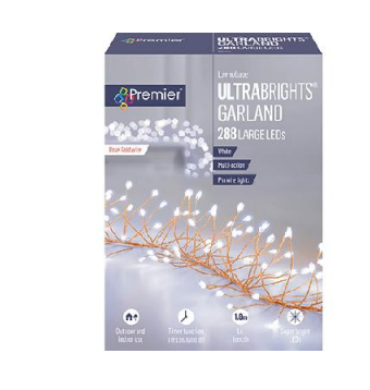 288 White LED Rose Wire Ultra Bright Garland