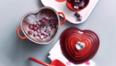 Cast Iron 20CM Heart Casserole with Heart Knob - Cerise