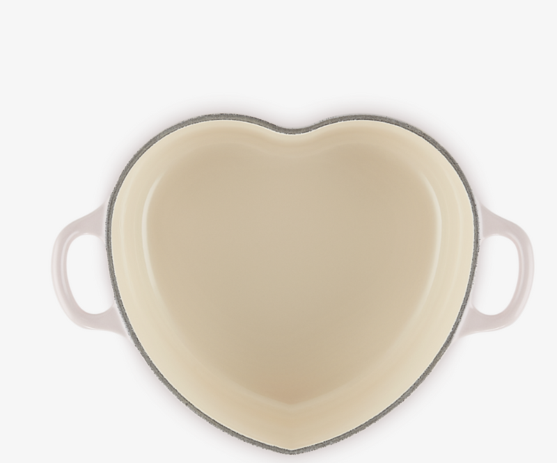 Cast Iron 20CM Heart Casserole with Heart Knob - Shell Pink