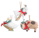 Goat, Goose, Pig Decoration with Wreath