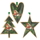 Green Hanging Decoration with Robin