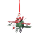 8cm Santa in Plane Decoration