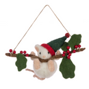 Hanging Mouse From Branch &amp; Holly