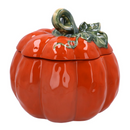 Pumpkin & Vine Ceramic Pot With Lid