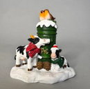 Christmas Cows At Postbox - 8.5cm