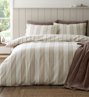 Brushed Regal Stripe Duvet Cover Set - Natural