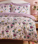 Climbing Rose Stripe Duvet Cover Set - Pink