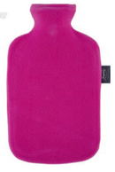 2L Hot Water Bottle with Fleece Cover - Raspberry