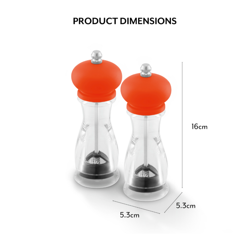 2 Piece Salt and Pepper Mill Set - Orange