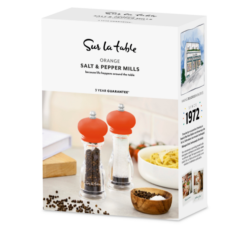 2 Piece Salt and Pepper Mill Set - Orange