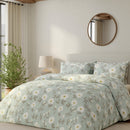 Simple Floral Duvet Cover Set - Duck Egg