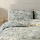 Simple Floral Duvet Cover Set - Duck Egg