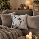 Rustic Stag In The Snow Velvet Cushion