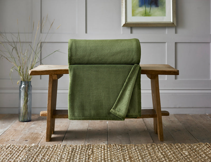 Recycled Snuggle Touch Throw 180x250cm - Olive