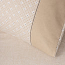Brushed Cotton Squares Sheet Set - Natural