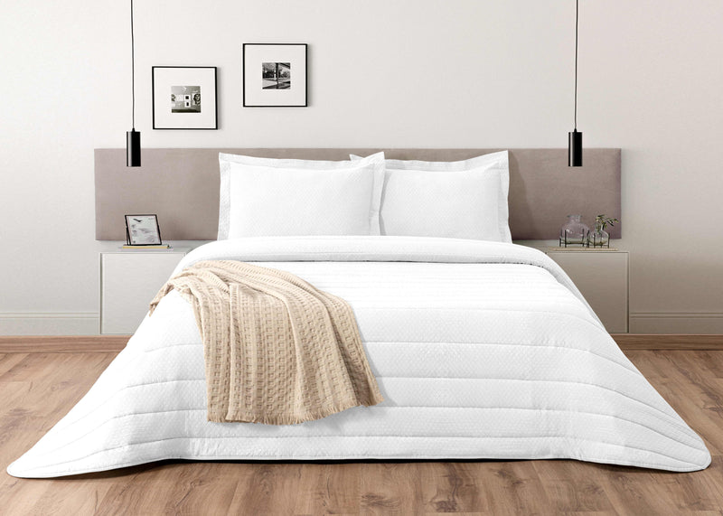 Squares Bedspread - White