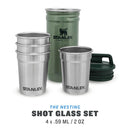 Nesting Shot Glass Set Hammertone Green