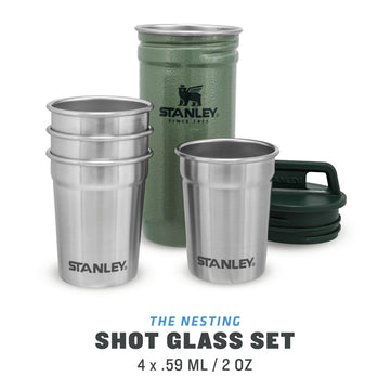Nesting Shot Glass Set Hammertone Green