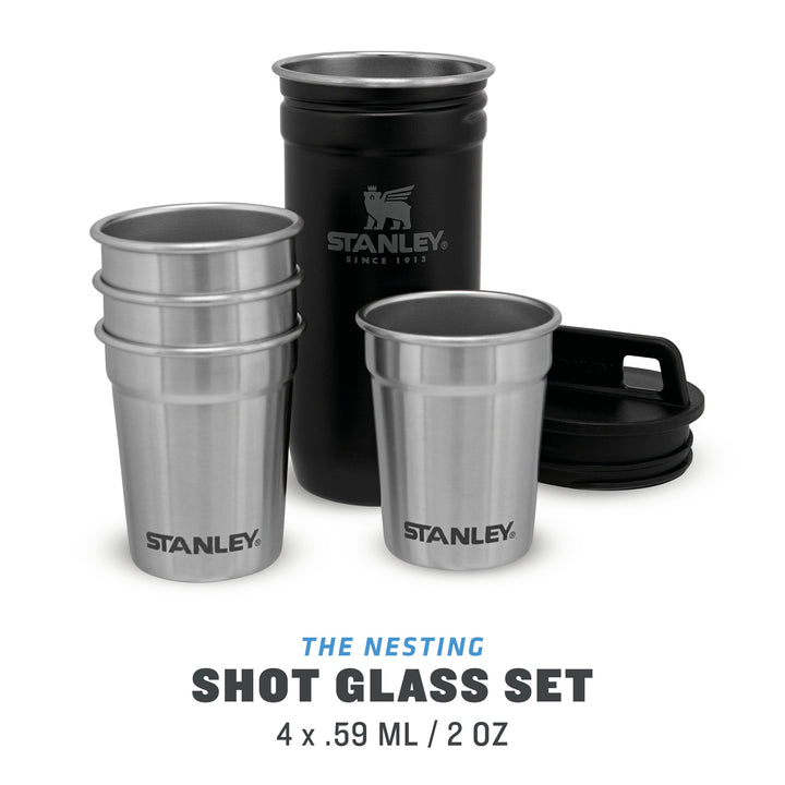 Adventure Nesting Shot Glass Set - Matte Black Pebble