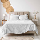 100% Linen Stonewashed Flat Sheet - White