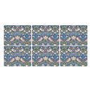 Strawberry Thief Set of 6 Placemats - Blue