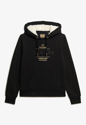 Luxe Metallic Logo Hoodie - Black