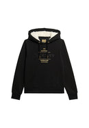 Luxe Metallic Logo Hoodie - Black