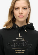 Luxe Metallic Logo Hoodie - Black