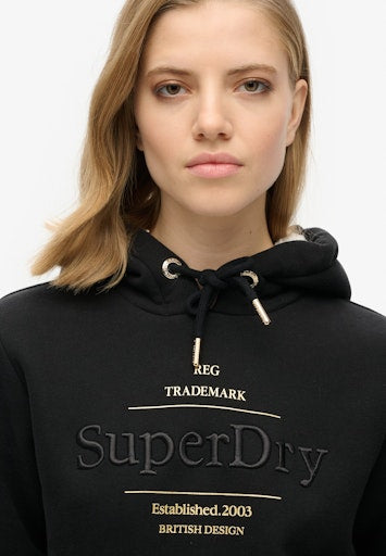 Luxe Metallic Logo Hoodie - Black