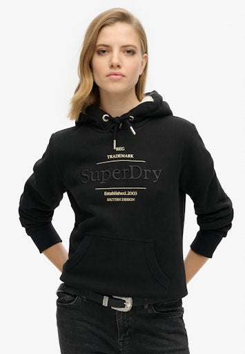 Luxe Metallic Logo Hoodie - Black