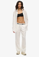 Linen Drawstring Trouser - White