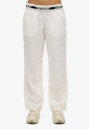 Linen Drawstring Trouser - White