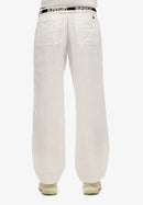 Linen Drawstring Trouser - White