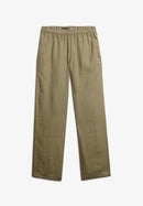 Linen Drawstring Trouser - Light Khaki Green