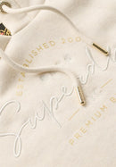 Luxe Metallic Logo Hoodie - Oat Cream