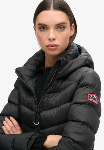 Hooded Fuji Padded Jacket - Black
