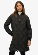 Longline Quilted Liner Jacket - Black
