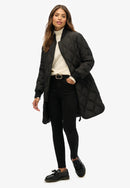 Longline Quilted Liner Jacket - Black
