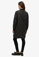Longline Quilted Liner Jacket - Black
