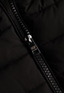 Fuji Faux Fur Hood Mid Length Jacket - Black