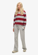 Athletic Embroidered Flare Jogger - Grey Marl