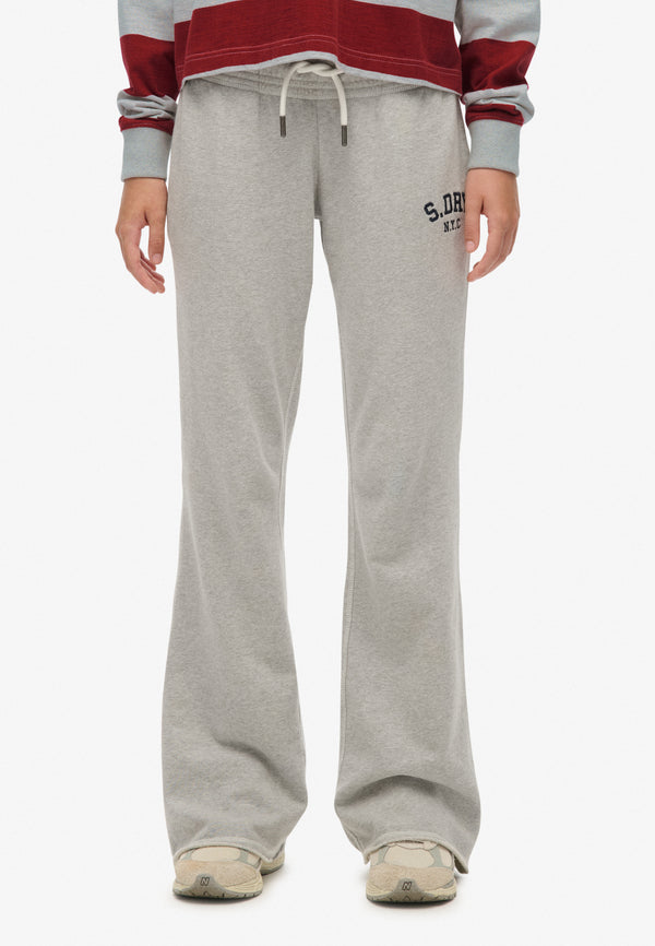 Athletic Embroidered Flare Jogger - Grey Marl
