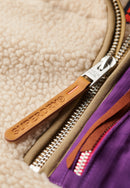 Vintage Retro Half Zip Fleece - Oatmeal Beige