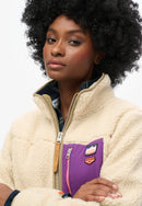 Vintage Retro Half Zip Fleece - Oatmeal Beige